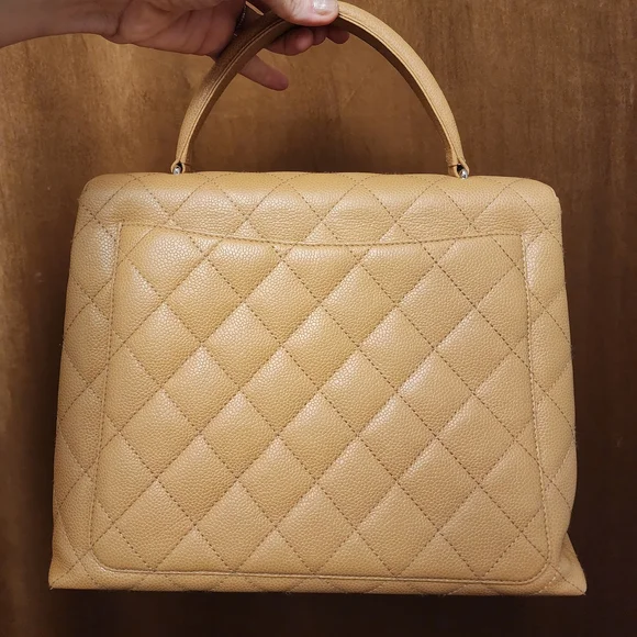 Vintage Chanel Kelly Top Handle Cavier Biege SHW (2001) - Picture 7 of 16